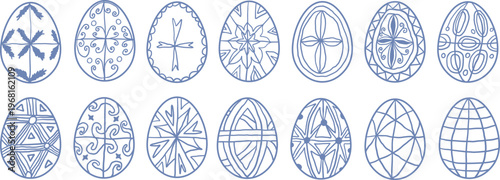 Easter patterned egg's in hand drawn style in vector. Element for design advertisement mail posts poster print postcard banner