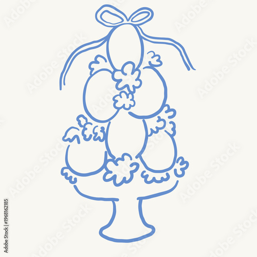 Easter eggs in hand drawn style in vector. Element for design advertisement mail posts poster print postcard banner