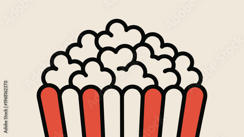 Cute Popcorn Box Cartoon Illustration