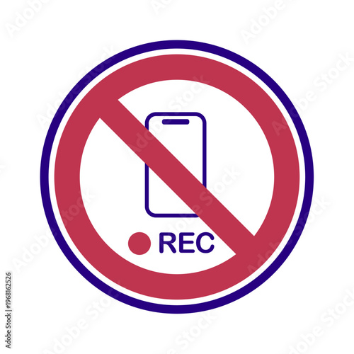 録画禁止を示すシンプルな禁止サインアイコン