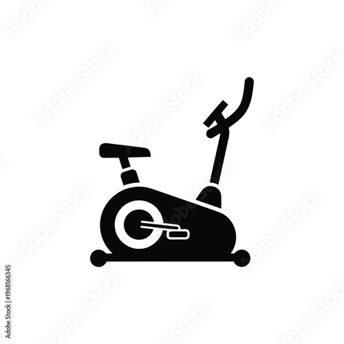 Stationary exercise bike icon, gym equipment for cardio workout vector