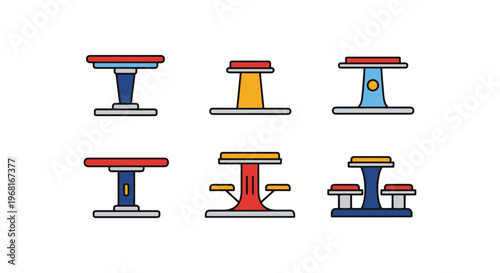 Game Console Stand Line art creative abstract color vector