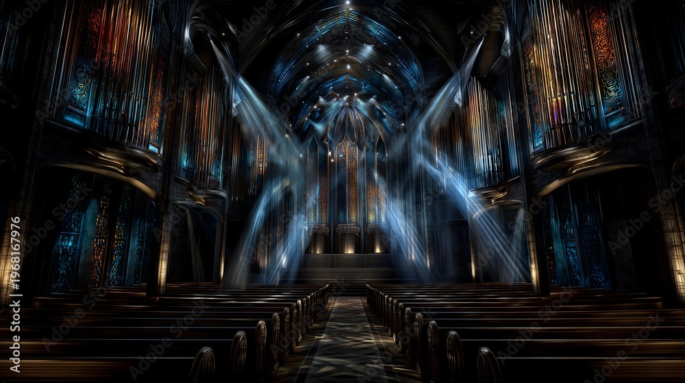 custom made wallpaper toronto digitalAi choir holograms abandoned church