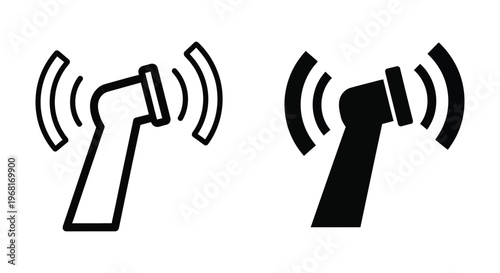 Infrared thermometer icon set, noncontact temperature measurement tool, vector illustration