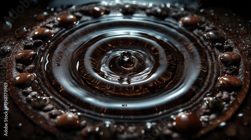 Wallpaper Mural Raindrop ripples on calm puddle Torontodigital.ca