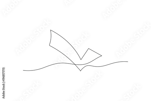 Check mark Check mark continuous one line drawing minimalist outline vector illustration
