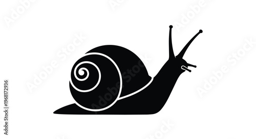 Black silhouette of a snail