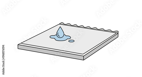 Water droplet on a waterproof material surface.