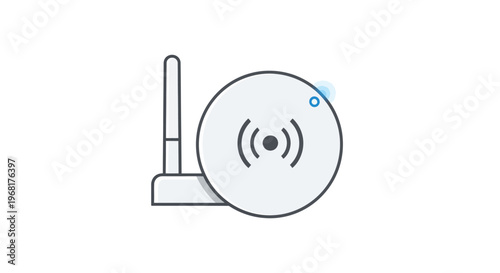 Wireless Router and Signal Icon Technology Concept.