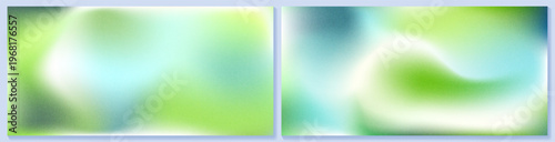 Sky blue spring bg with green noisy gradient. Abstract emerald leaves on blurry grained degrade backdrop. Earth light texture of ombre pattern, watercolor soft wave. Ocean silk satin turquoise design