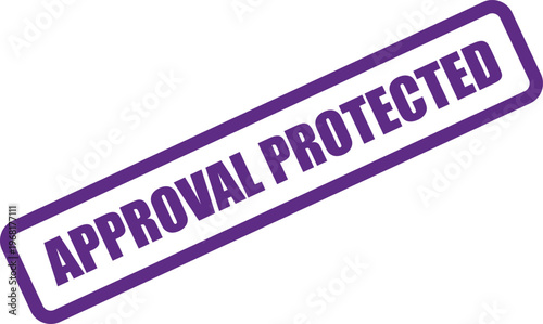 Vector purple stamp approval protected rubber stamp with official seal