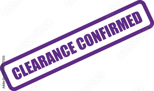 Vector purple stamp clearance confirmed rubber stamp with official sea