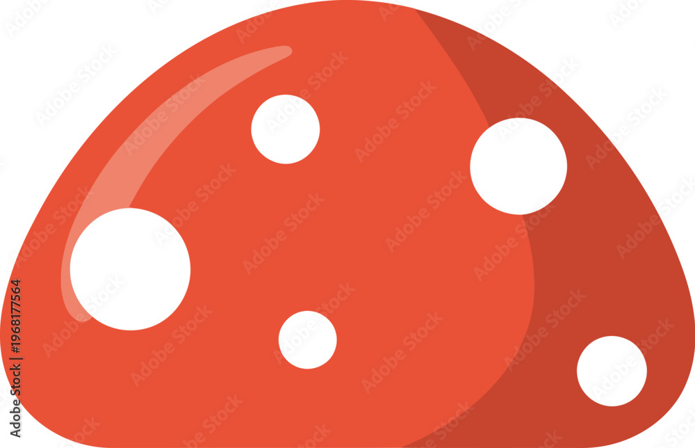Fototapeta premium Flat vector illustration of a traditional red mushroom with white spots
