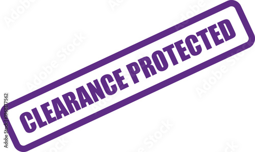 Vector purple stamp clearance protected rubber stamp with official sea