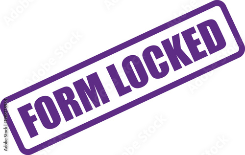 Vector purple stamp "form locked" with rubber stamp