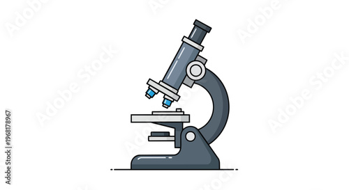 A contemporary scientific microscope illustration, ideal for exploring microscopic worlds, driving educational research, and symbolizing