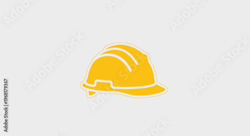 Yellow Hard Hat Safety Equipment Icon Illustration.