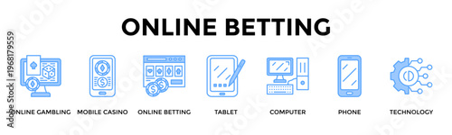 Online Betting Banner Web Icon Set Collection Pack Vector Illustration Concept For Create Seamless Online Betting Journeys Across Mobile Desktop And Connected Platforms