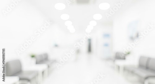 Blurred Modern Office Interior with Furniture.