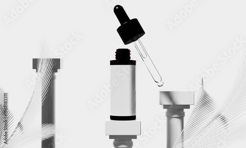 3d illustraion of cosmetic skincare beauty spa cream mockup, medical healthcare treatment, fashion of makeup, bottle tube of packaging