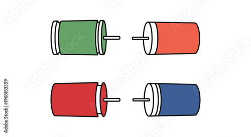 Capacitor Line art vector set abstract colorful shapes illustration