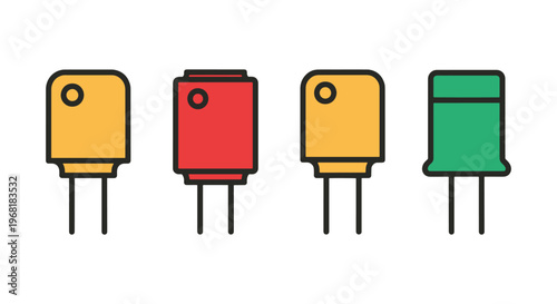 Capacitor Line art vector set modern abstract