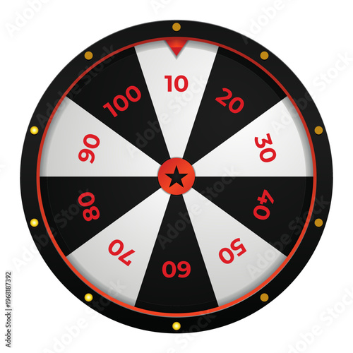Lucky Fortune Wheel with Numbers for Casino Prize and Lottery