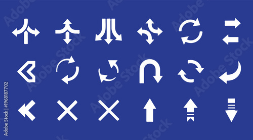 Arrows icon set. Black round reload sign, repeat icon, sync, rotate arrow symbol, refresh reload rotation