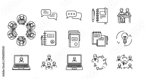 Creative and art homework icons with drawing painting palette scissors glue vector