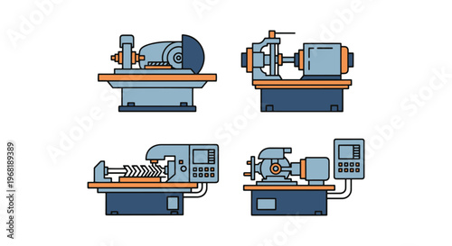 Grinding Machine Line art simple modern abstract illustration