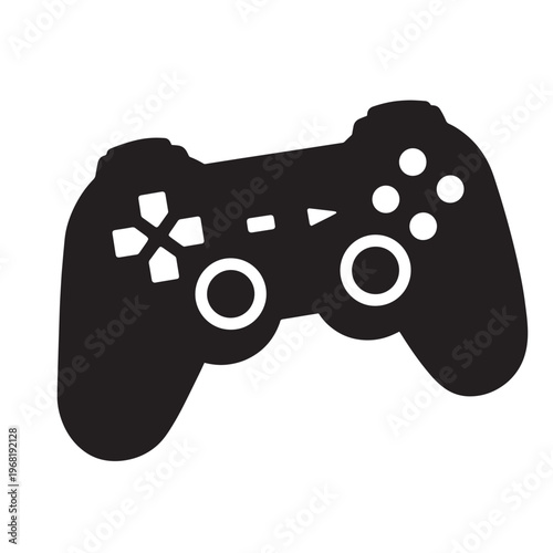 Bold Gamepad Controller Icon - Minimalist Video Game Joystick Symbol for Gaming Apps and E-sports