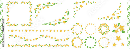 プルメリアのフレームと装飾セット