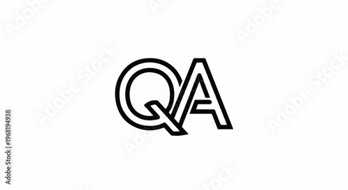 Stylized letters Q and A forming a logo on a white background