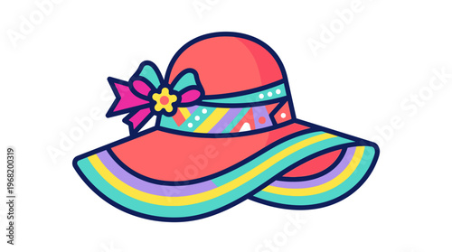 Colorful Fashion Sun Hat Accessory.