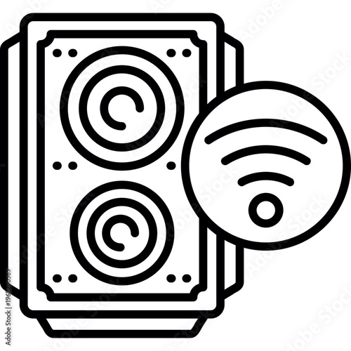 Wired Speaker Icon Vector Element