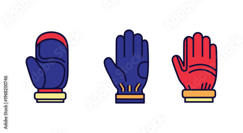 Heated gloves Line art vector creative clean illustration