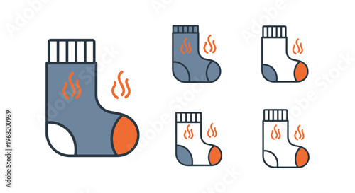 Heated socks Line art vector creative modern abstract