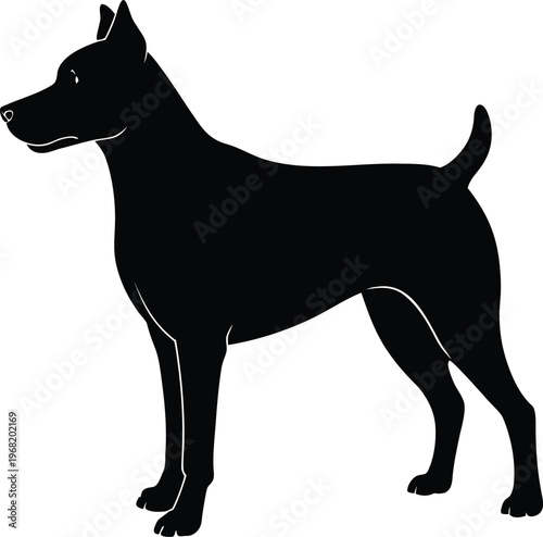 Black silhouette of a standing dog canine animal