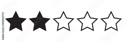 Star icon. Vector yellow isolated five stars. Customer feedback concept. Vector 5 stars rating review. Quality shape design .