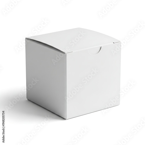 A white cardboard box on a plain white background