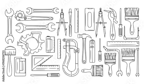 Police and law enforcement icons collection: badges handcuffs cap car radio siren with walkie talkie
