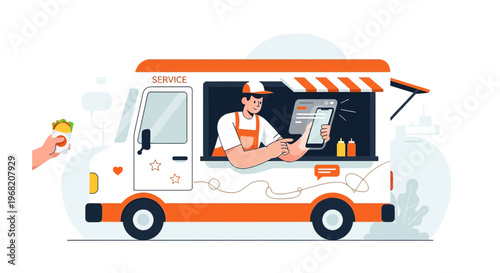 Food Truck Service: Ordering Food Online via Mobile App
