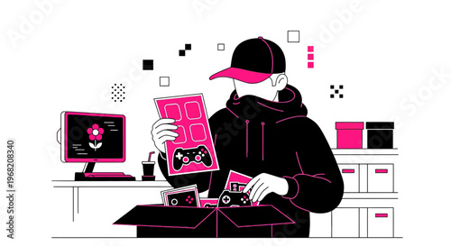 Gamer Unboxing New Video Game Controller and Accessories