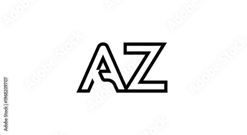 Free Download AZ letter logo outline typography - GFXLoad