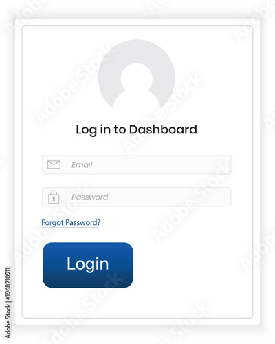 Clean Login Screen with User Avatar – Minimal Light UI Dashboard Access Concept