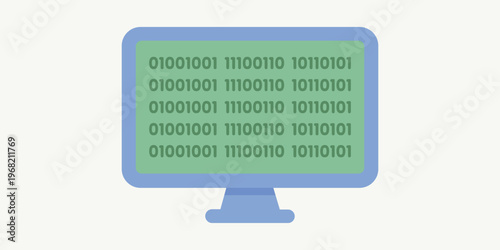 Digital Display Code: A digital display presents a stream of binary code, illuminating the intricacies of technology