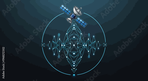Satellite in Space Orbiting Earth.