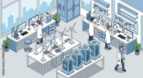 Scientists working in laboratory setting.