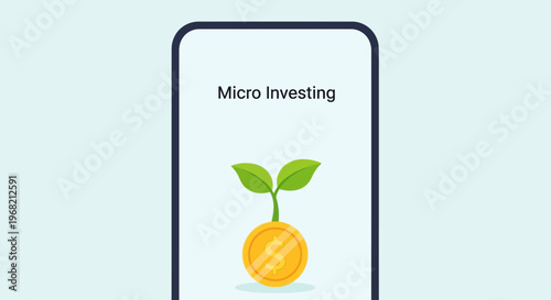 Smartphone screen with micro investing app.