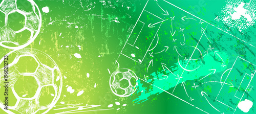 soccer, football, background illustration with paint strokes and splashes, grungy mockup, great soccer event this year